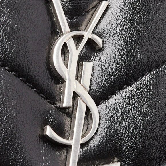 Yves Saint Laurent Black Chevron Quilted Leather Toy LouLou Shoulder Bag - Picture 6 of 12